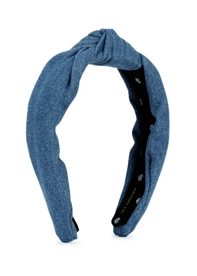Lele Sadoughi Knotted Denim Headband In Blue
