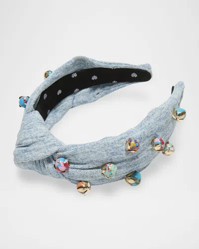 Lele Sadoughi Knotted Denim Terrazzo Headband