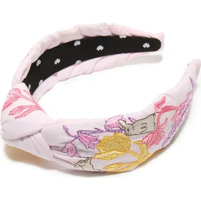 Lele Sadoughi Knotted Easter Bunnies Embroidered Headband In Gray