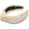 Lele Sadoughi Knotted Embroidered Lace Headband In Neutral
