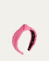 Lele Sadoughi Knotted Eyelet Slim Headband In Fuschia