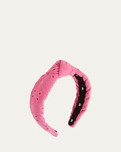 Lele Sadoughi Knotted Eyelet Slim Headband In Fuschia
