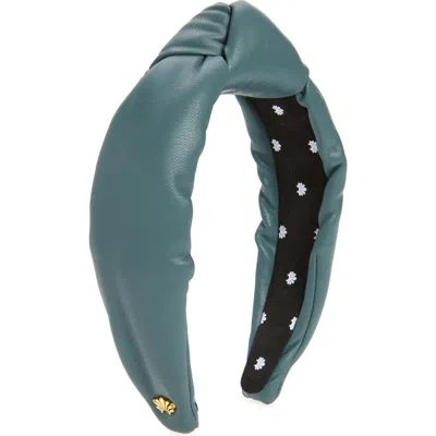 Lele Sadoughi Knotted Faux Leather Headband In Charcoal