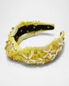 Lele Sadoughi Knotted Faux-pearl Floral Brocade Headband