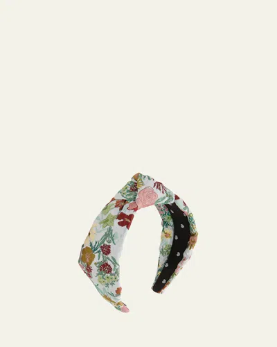 Lele Sadoughi Knotted Floral Headband In Gray