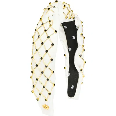 Lele Sadoughi Knotted Lattice Headband In Purple
