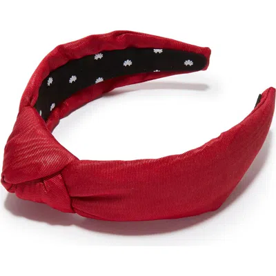 Lele Sadoughi Knotted Moire Headband In Red