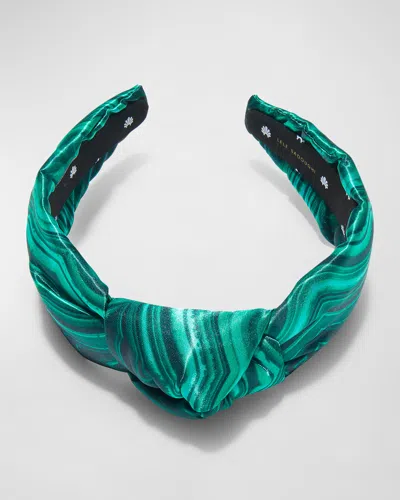 Lele Sadoughi Knotted Print Headband In Green