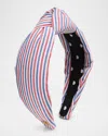 Lele Sadoughi Knotted Stripe Cotton Headband In Multi