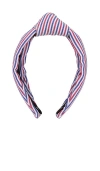 Lele Sadoughi Knotted Striped Cotton Headband