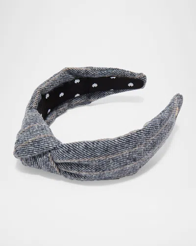 Lele Sadoughi Knotted Tweed Headband In Gray