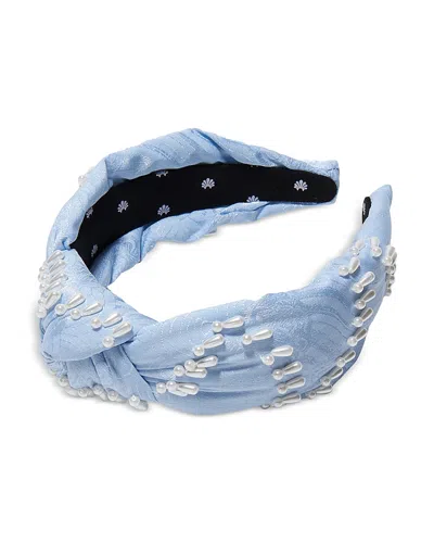 Lele Sadoughi Knotted Venus Embellished Headband In Blue