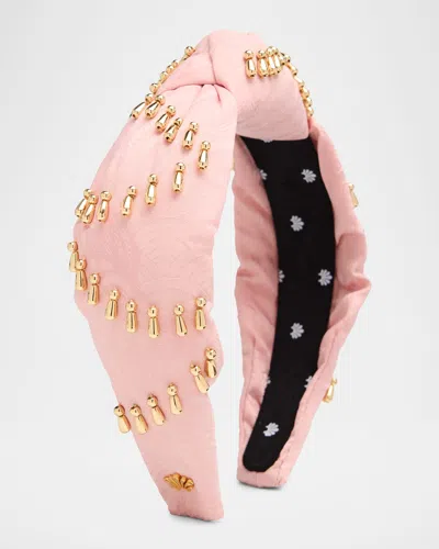 Lele Sadoughi Knotted Venus Embellished Headband In Pink