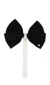 Lele Sadoughi Kristina Crystal Fringe Bow Barrette In Jet Crystal