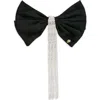 Lele Sadoughi Kristina Crystal Fringe Bow Barrette In Jet Crystal