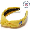 Lele Sadoughi La Rams Embroidered Knotted Headband In Yellow