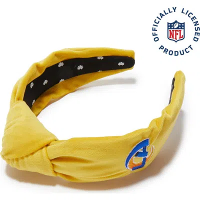 Lele Sadoughi La Rams Embroidered Knotted Headband In Yellow