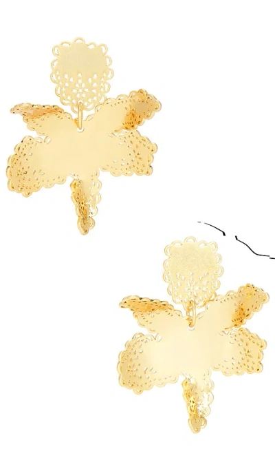 Lele Sadoughi Lace Metal Paper Lily Earrings In Gold