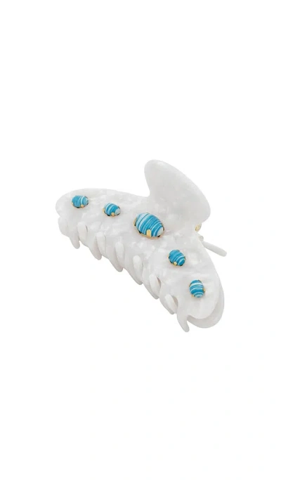 Lele Sadoughi Large Cabochon Claw Clip In White