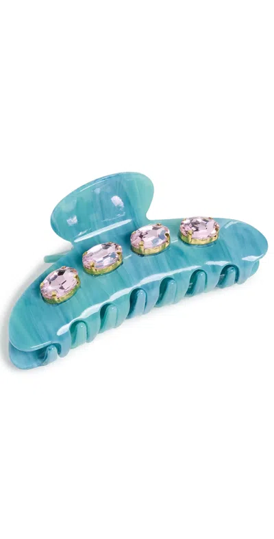 Lele Sadoughi Large Crystal Claw Clip Azure