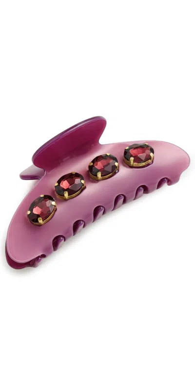 Lele Sadoughi Large Crystal Claw Clip Mauve In Purple