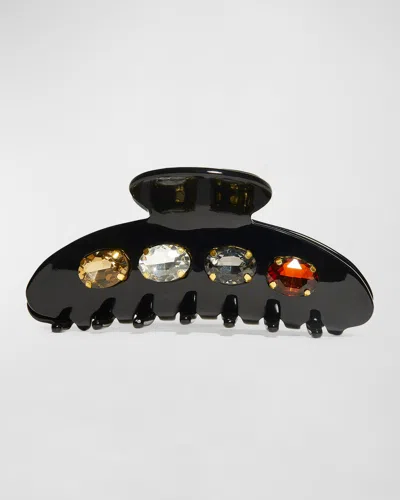 Lele Sadoughi Large Embellished Claw Clip In Black