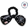 Lele Sadoughi Las Vegas Raiders Bow Scrunchie In Black