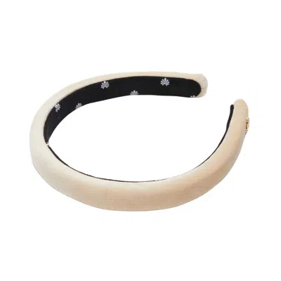 Lele Sadoughi Latte Velvet Gigi Headband In White