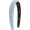 Lele Sadoughi Lattice Denim Headband In Blue
