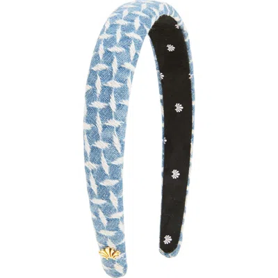 Lele Sadoughi Lattice Denim Headband In Blue