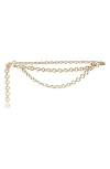 Lele Sadoughi Layered Chain Belt In Gold