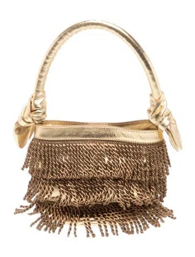 Pre-owned Lele Sadoughi Leather Bucket Bag In Gold