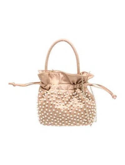 Pre-owned Lele Sadoughi Leather Bucket Bag In Neutrals
