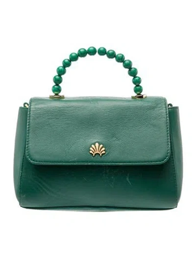 Pre-owned Lele Sadoughi Leather Top Handle Bag In Green