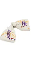 Lele Sadoughi Lele X La Lakers Embroidered Bow Ivory 100 In Ivory 100
