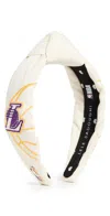 Lele Sadoughi Lele X La Lakers Embroidered Headband Ivory 100 In Ivory 100