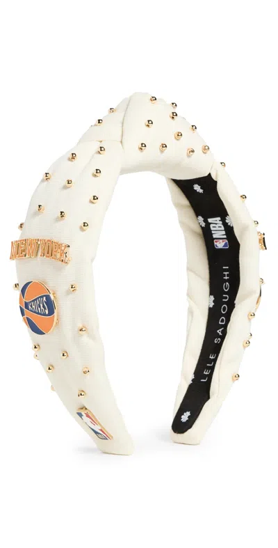 Lele Sadoughi Lele X New York Knicks Embellished Headband Ivory 100