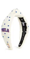 Lele Sadoughi Lele X Philadelphia 76ers Embroidered Headband Ivory 100 In Ivory 100
