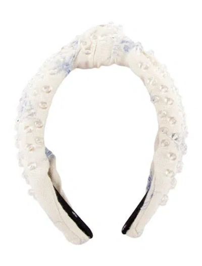 Pre-owned Lele Sadoughi Linen Beaded Headband