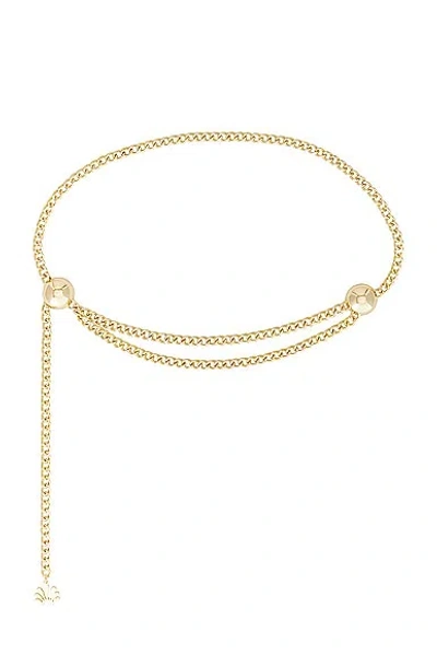 Lele Sadoughi Logo Chain Belt In Gold