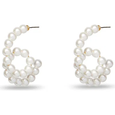 Lele Sadoughi Loop De Loop Hoop Earrings In White