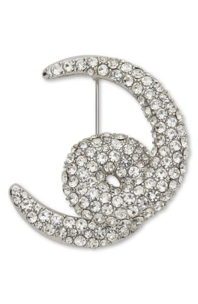 Lele Sadoughi Loop De Loop Pavé Crystal Brooch In Metallic