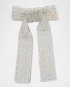Lele Sadoughi Margot Beaded Bow Barrette In Silver
