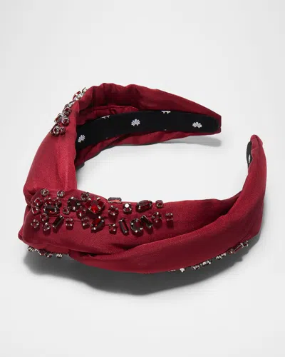 Lele Sadoughi Marlene January Garnet Jeweled Birthstone Headband In Red