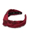 Lele Sadoughi Marlene Jeweled January Birthstone Headband In Burgundy