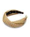 Lele Sadoughi Marlene Rattan Turban Headband In Natural