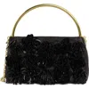 Lele Sadoughi Marlowe Sequin Flower Clutch In Black