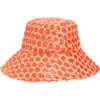 Lele Sadoughi Melon Dotted Raffia Bucket Hat In Natural Melon