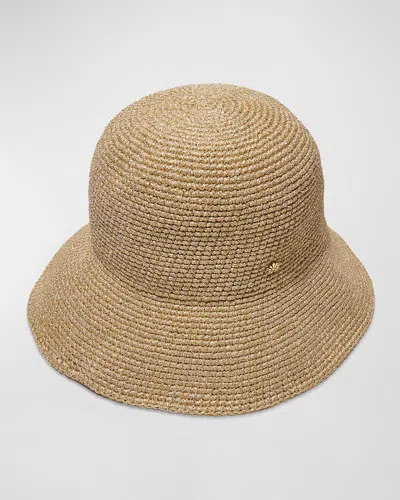 Lele Sadoughi Metallic Raffia Large Brim Hat In Neutral