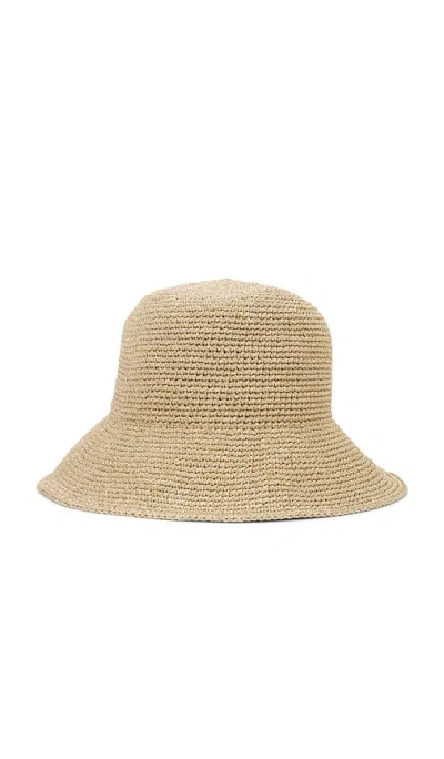 Lele Sadoughi Metallic Yarn Crochet Bucket Hat In Brown